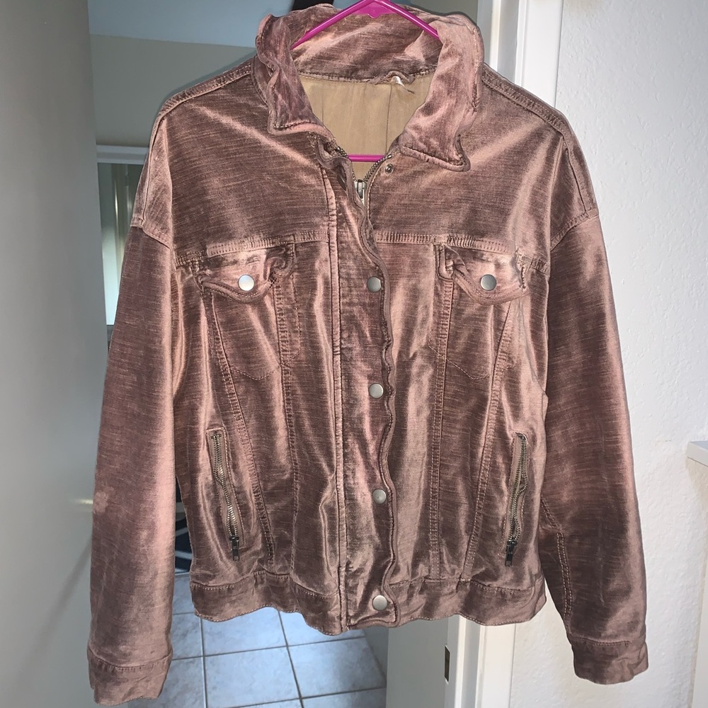 Velvet ombré Free People Trucker Jacket - Pink
